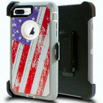 Premium Camo Heavy Duty Case with Clip for iPhone 8 / 7 / 6S / 6 (USA Flag)